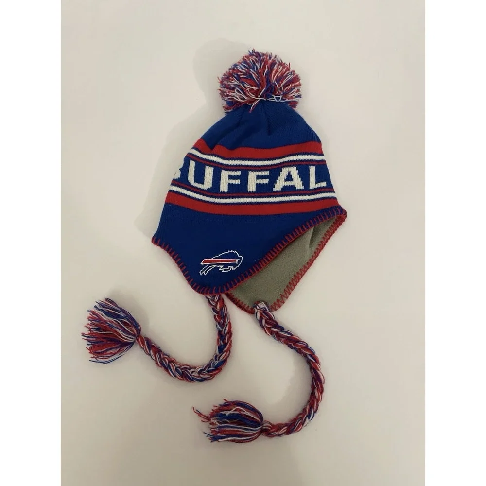 Buffalo Bills Youth NFL Team Apparel Fleece-Lined Winter Knit Hat Beanie Pom